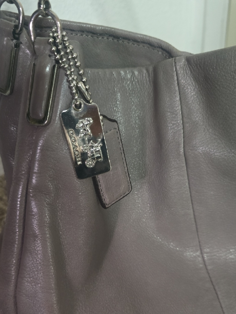 Coach Light Purple Leather Hobo Shoulder Bag W/ Silver Hardware (2 TAGS)(GOOD)💜 - Picture 2 of 16
